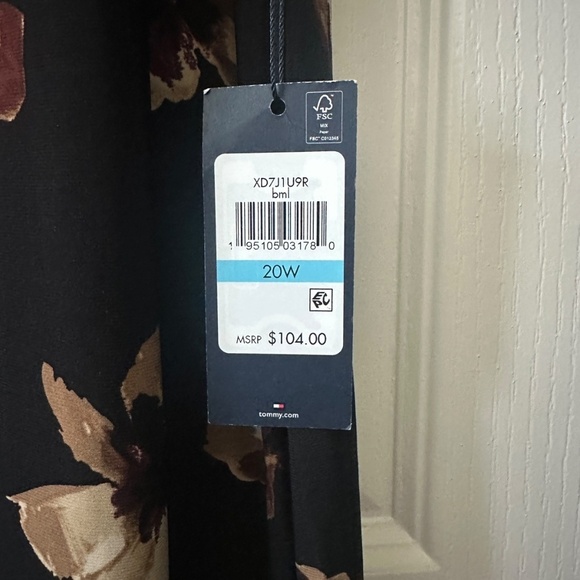 Tommy Hilfiger Dress Black Bell Sleeves 20W - Picture 5 of 7